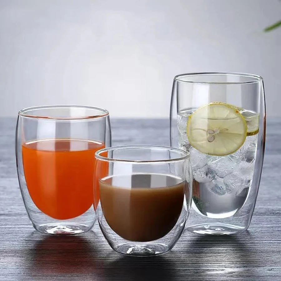 Double Wall Glass Cup Heat Insulation Handmade