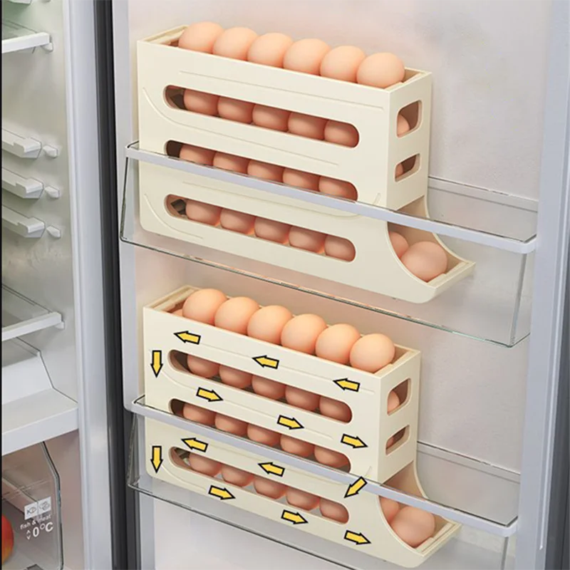 Automatic Scrolling Egg Rack Organizer