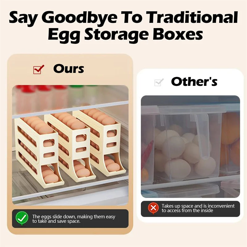 Automatic Scrolling Egg Rack Organizer