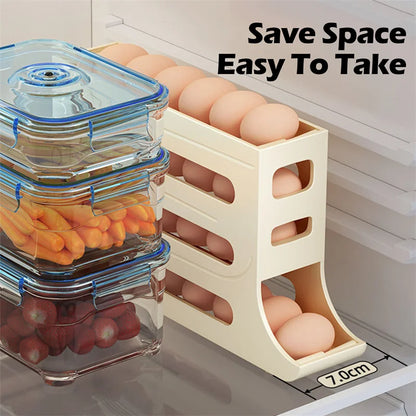 Automatic Scrolling Egg Rack Organizer