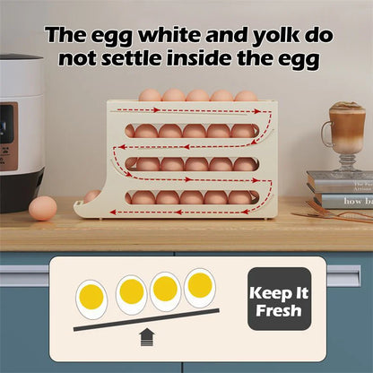 Automatic Scrolling Egg Rack Organizer